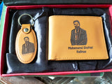 leather wallet with keychain